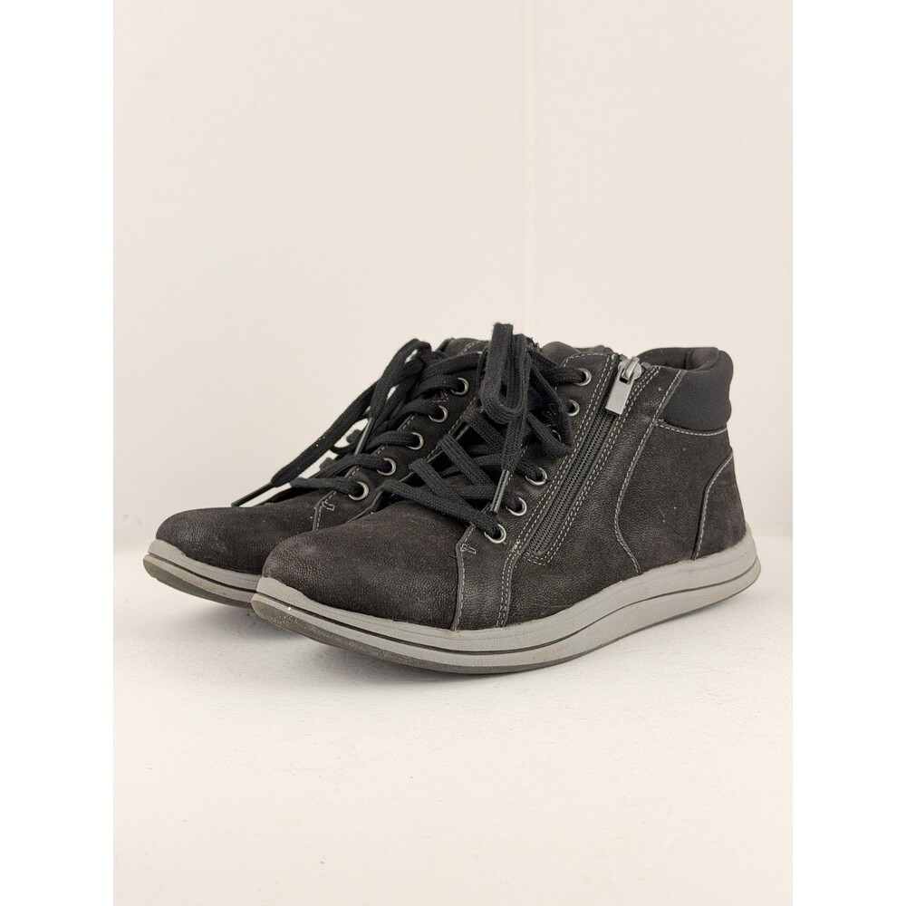 Clarks Cloudsteppers Breeze Glide Black Ankle Boots Side Zip Women’s Size 7